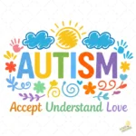 Autism Vector - Diseño Concientización Accept Understand Love para Camisetas