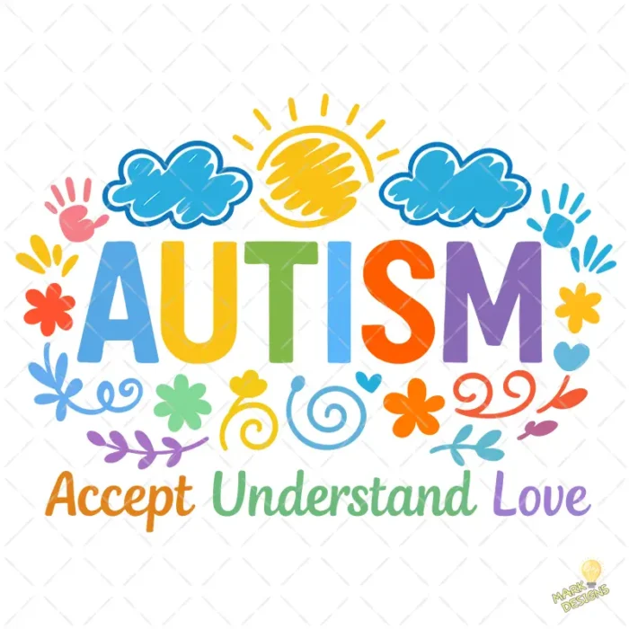 Autism Vector - Diseño Concientización Accept Understand Love para Camisetas