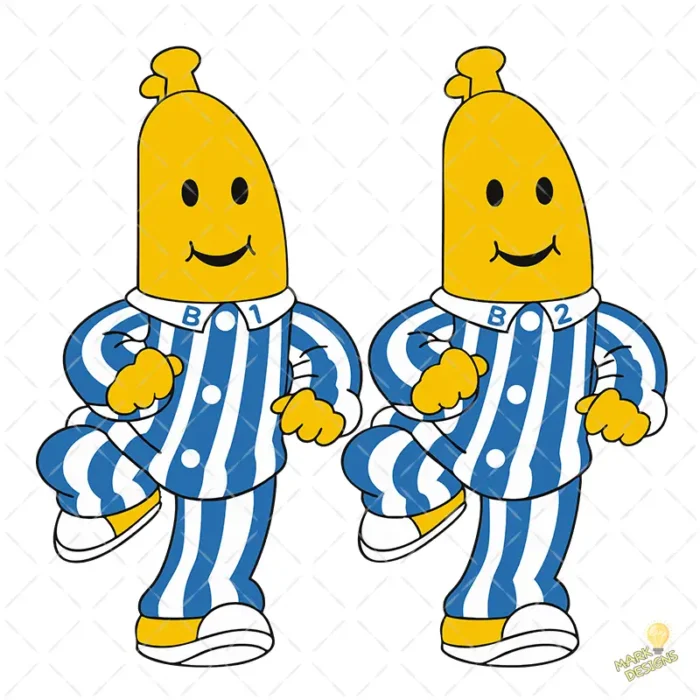 Bananas en Pijama B1 y B2 Sonrientes - Vector para Sublimación Infantil