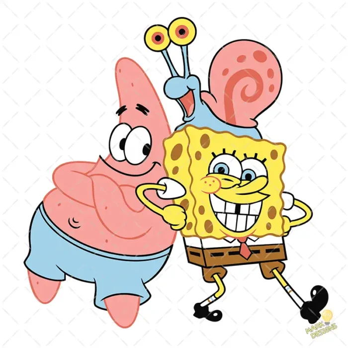 Bob Esponja, Patricio y Gary Amigos Felices - Vector para Sublimación