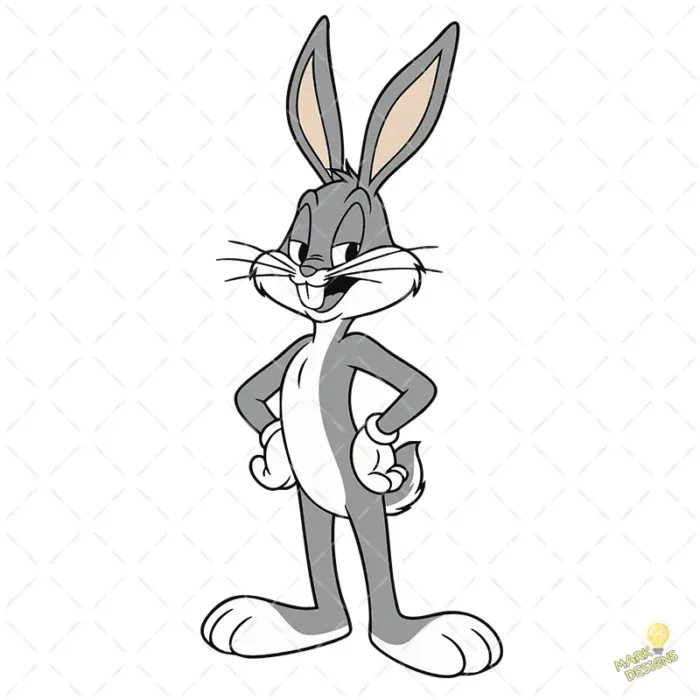Bugs Bunny Clásico con Manos en la Cintura - Vector para Niños