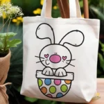 Bunny Peek a Boo Vector - Conejito en Huevo de Pascua con Lunares de Colores