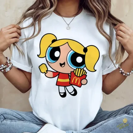 Burbuja Chicas Superpoderosas con Papas Fritas - Vector Gratis de Sublimación