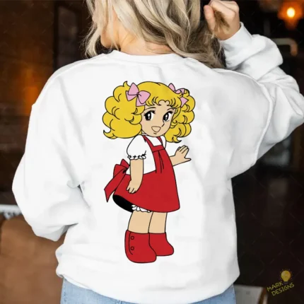 Candy Candy Sonriente con Vestido Rojo - Vector de Anime Clásico