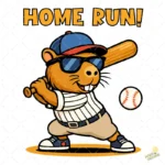 Capybara Baseball Vector - Diseño Home Run de Carpincho Beisbolista