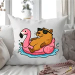 Capybara Flamingo Float SVG - Carpincho en Flotador de Flamenco para Verano