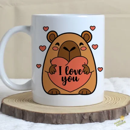 Capybara I Love You Vector - Capybara con Corazón para San Valentín