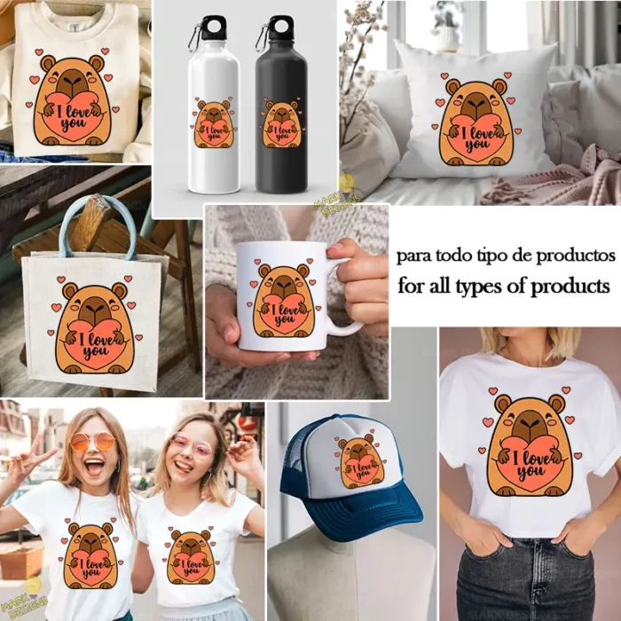 Capybara I Love You Vector - Capybara con Corazón para San Valentín - Image 3