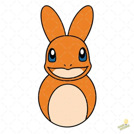 Charmander de Pascua con Orejas de Conejo - Vector para Niños