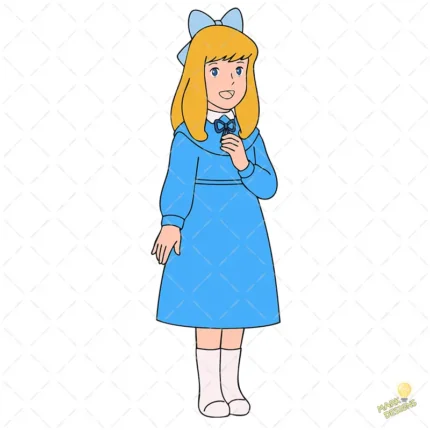 Clara Sesemann de Heidi con Vestido Azul - Vector de Anime Clásico