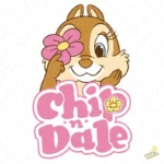 Clarice Chip 'n' Dale con Flor Rosa - Vector Infantil para Sublimación
