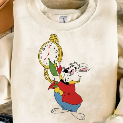 Conejo Blanco Alicia en el País de las Maravillas Vector de Sublimación