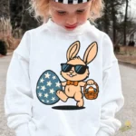 Cool Easter Bunny Vector - Conejo de Pascua con Gafas de Sol y Canasta