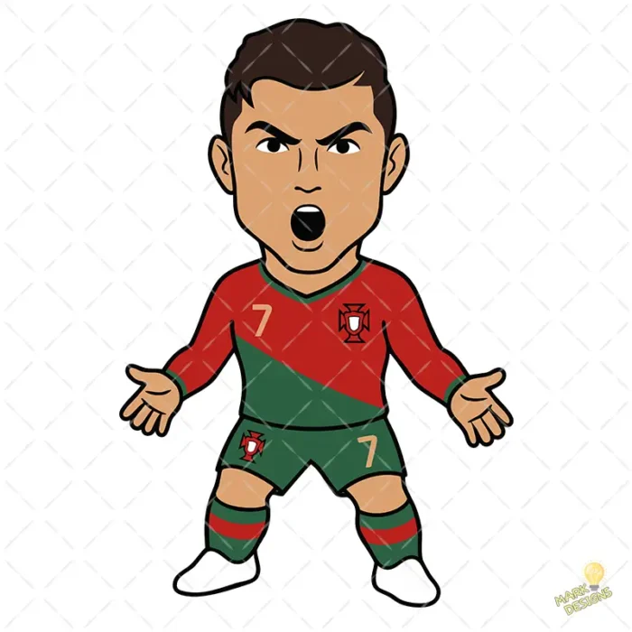 Cristiano Ronaldo Celebración "Siu" - Vector de Fútbol Portugal