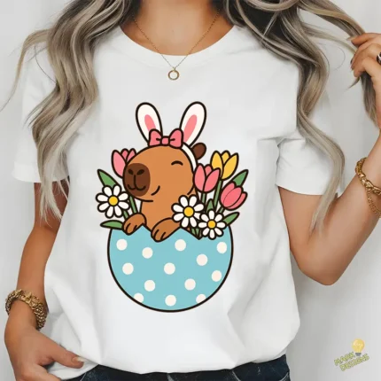 Cute Capybara Easter Bunny SVG - Diseño Primaveral para Cricut y Sublimación