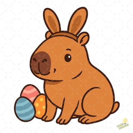 Cute Capybara Easter Bunny SVG - Diseño para Cricut y Sublimación de Primavera