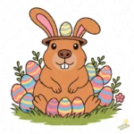 Cute Capybara Easter Vector - Diseño para Cricut y Sublimación de Primavera