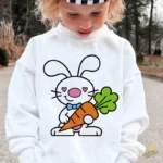 Cute Easter Bunny Vector - Diseño para Cricut y Sublimación con Lazo Azul