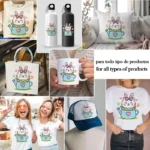 Cute Kitten Easter Vector - Diseño para Cricut y Sublimación con Huevos y Corazones - Image 3