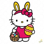 Cute Kitty Easter Bunny Vector - Diseño para Cricut y Sublimación de Sanrio