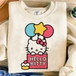 Cute Kitty Party Sign Vector - Diseño para Cricut y Sublimación con Globos Estrellas