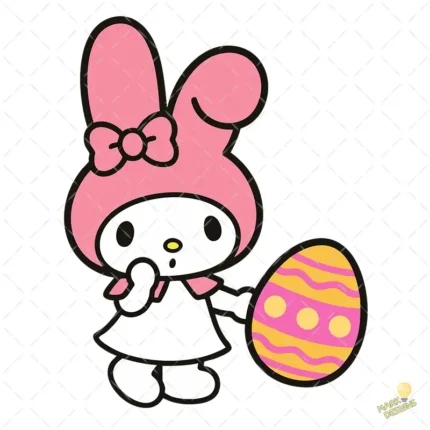 Cute My Melody Bunny Vector - Diseño para Cricut y Sublimación de Pascua Infantil