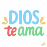Dios Te Ama Vector SVG PNG AI Frase Cristiana Motivadora