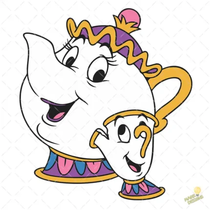 Diseño Vectorial para Sublimación Sra Potts y Chip SVG AI PNG