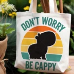 Dont Worry Be Cappy - Silueta de Carpincho con Atardecer Retro