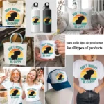 Dont Worry Be Cappy - Silueta de Carpincho con Atardecer Retro