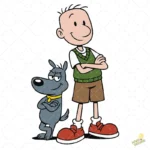 Doug Narinas y Chuletas Amigos Clásicos - Vector de Dibujos Animados