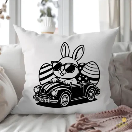 Easter Bunny Joyride Vector - Corte para Cricut y Silhouette de Pascua Moderna