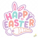 Easter Bunny Lettering Vector - Diseño para Cricut y Sublimación con Corazón