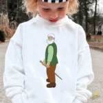 El Abuelo de Heidi con Bastón y Barba Blanca - Vector de Anime Clásico