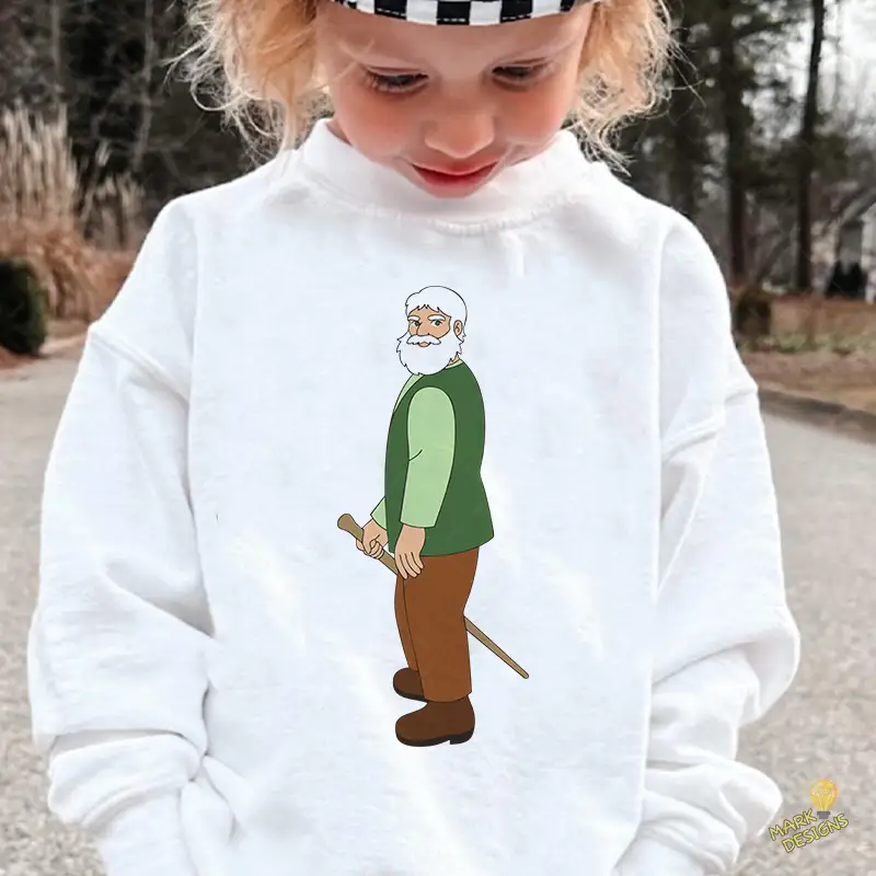 El Abuelo de Heidi con Bastón y Barba Blanca - Vector de Anime Clásico El Abuelo de Heidi con Bastón y Barba Blanca - Vector de Anime Clásico