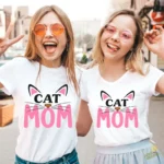 FREE Cat Mom SVG - Diseño Mamá de Gatos con Orejas y Bigotes