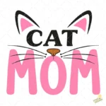 FREE Cat Mom SVG - Diseño Mamá de Gatos con Orejas y Bigotes