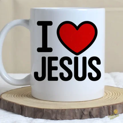 FREE I Love Jesus SVG - Diseño Cristiano con Corazón Rojo para Sublimación