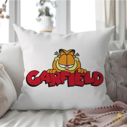 Garfield Asomándose sobre Logo Rojo - Vector Clásico de Personaje