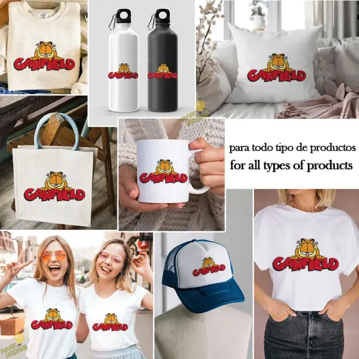 Garfield Asomándose sobre Logo Rojo - Vector Clásico de Personaje - Image 3