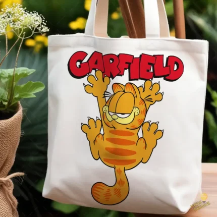 Garfield Colgado con Logo Rojo - Vector Clásico de Personaje