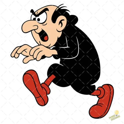Gargamel Villano de Los Pitufos en Pose de Acecho - Vector Clásico