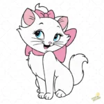 Gatita Marie de Los Aristogatos con Lazos Rosas - Vector para Sublimación - Image 2
