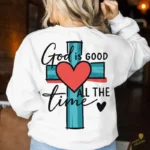 God is Good All the Time Vector - Diseño de Cruz con Corazón para Camisetas