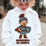 Guerrero de Cristo Vector - Diseño de Niño con Armadura de Dios para Camisetas