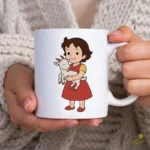 Heidi Abrazando a la Cabrita Copo de Nieve - Vector de Anime Tierno