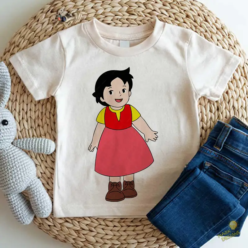 Heidi la Niña de los Alpes Sonriente - Vector de Anime Clásico Heidi la Niña de los Alpes Sonriente - Vector de Anime Clásico