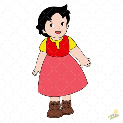 Heidi la Niña de los Alpes Sonriente - Vector de Anime Clásico