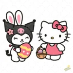 Hello Kitty and Kuromi Easter Vector - Sanrio Besties con Orejas de Conejo