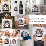 Hot Mess SVG - Vaca Highland con Trenzas y Gorra para Cricut